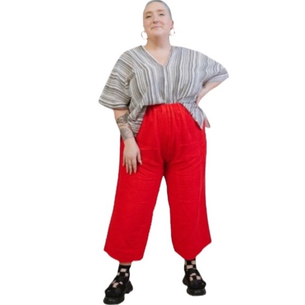 NWT Florho Women’s Wide Leg Trousers Pants plus size 5X Loose High Waist Solid